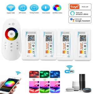 WiFi Tuya RF LED Strip Controller + 2.4G Touch Remote for 5050 RGB RGBW RGBCCT - Picture 1 of 16