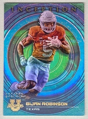 2022 Bowman University Inception Bijan Robinson Aqua V1 122/199 #37 Texas 🤘🏼 - Image 1 of 4
