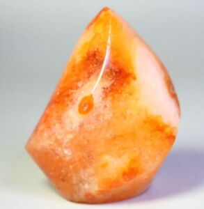 76g Beautiful Natural Red Orange Agate Quartz Crystal Stone Flame Healing