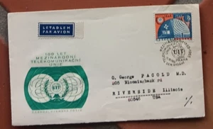 CZECHOSLOVAKIA 1965 ITU TELECOMMUNICATIONS YEAR SATELLITE  FDC - Picture 1 of 1