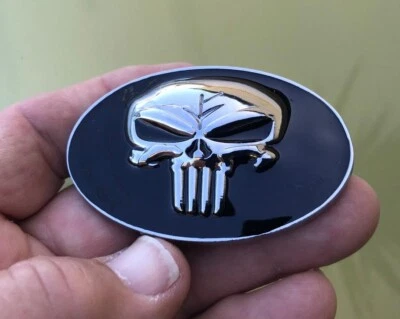 PUNISHER Car Badge 63mm CHROME METAL EMBLEM fit Holden Falcon etc - Image 1 of 3