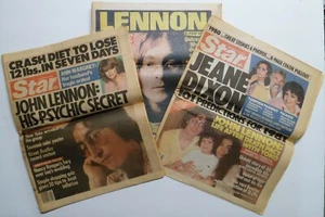 John Lennon Star & Globe Tabloid Newspaper Lot of 3 Vintage 1980s - Picture 1 of 7