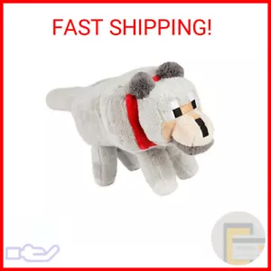 JINX Minecraft Wolf Plush Stuffed Toy, Gray, 15" Long - Picture 1 of 2