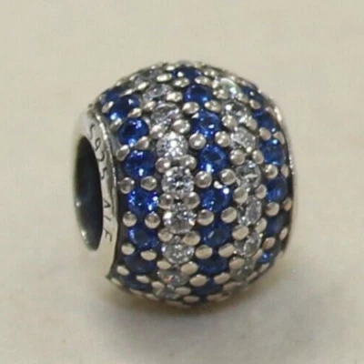 New Authentic Pandora Charm 791172NCB Nautical Lights Blue W Suede Pouch - Image 1 of 3