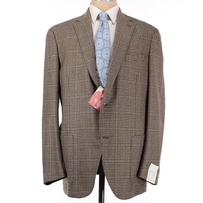 Abrigo deportivo Luciano Barbera nuevo con etiquetas 100 % lana talla 56R EE. UU. 46 en marrón/azul/multi cuadros Foto 1 de 4