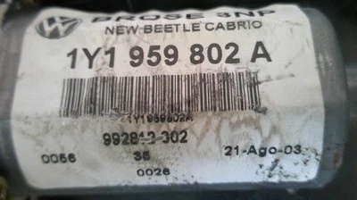 Volkswagen Beetle 2006-2010 convertible motor ventana lateral pasajero 1Y1959802A Foto 1 de 3