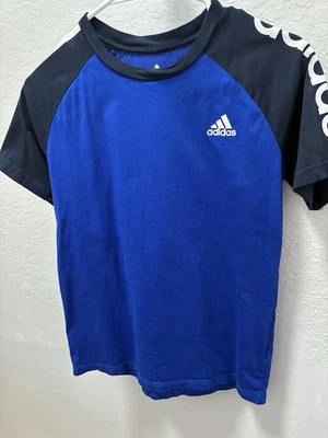Athletic Adidas Blue and Black T-Shirt Boys Youth Medium - Image 1 of 4