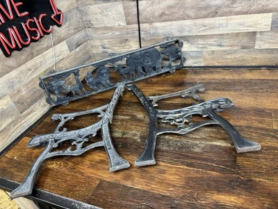 RARO Y DIFÍCIL DE ENCONTRAR Banco de hierro fundido vintage para niños animales de zoológico parte posterior y lateral Foto 1 de 4