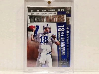 🔥Peyton Manning/Marshall Faulk 1998 Leaf Rookies & Stars Ticket Masters 2500 RC - Image 1 of 2