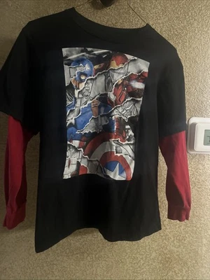MARVEL CAPTAIN AMERICA Civil War T-SHIRT Youth XL Long Sleeve 18” Pit To Pit - Image 1 of 4