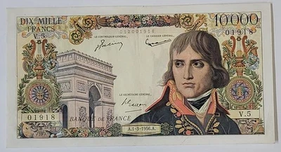 10.000 francos - Bonaparte 1956 Francia VF serie # V.5 01918 Foto 1 de 3