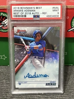 2018 Bowman’s Best Aramis Ademan Refractor On Card Auto PSA 9 Chicago Cubs - Image 1 of 3