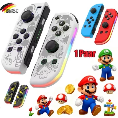 MARKENLOS Mit LED Joy Con-Controller inkl 2er Set für Nintendo Switch Wireless Gamepad NEU