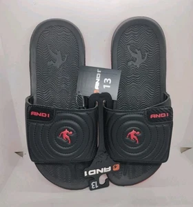 Men’s Athletic Adjustable Swirl Slides Sandals. Size 13 Basketball Man AND1 New - Picture 1 of 4
