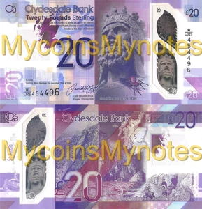 CLYDESDALE BANK, £20 POUNDS, 2019, P-NEW, POLYMER, UNC - Picture 1 of 3