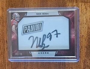 Parche jumbo Panini The National Nick Bosa 2019 parche automático 49ers 1/25 RC - Imagen 1 de 1
