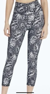 Balance Collection black floral High Rise compression capri leggings М - Picture 1 of 7