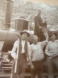 Weidknecht Steam Engine Train Original Photo 6 X 9 Workmen - Picture 1 of 13
