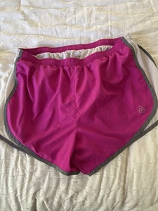 Be Inspired Pink/Gray Athletic Running Shorts Women's Size L - Picture 1 of 4