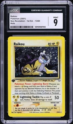 CGC 9 Raikou 1st Edition Holo Rare Neo Revelation 2001 Pokemon Card #13 - Image 1 of 2