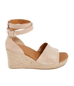 FRANKIE4 6 Women’s Nadia Wedge Heel Suede Leather Ankle Strap Warmsand RRP $220 - Picture 1 of 13