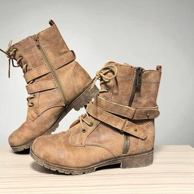 Botas Bamboo Warrior Combat Boho Moto Streetwear. Talla 7 Foto 1 de 4