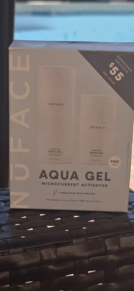 NuFace/Aqua Gel Ativador/3.3floz+1.69floz* Novo/Frete Grátis/Exp 26+  - Imagem 1 de 4