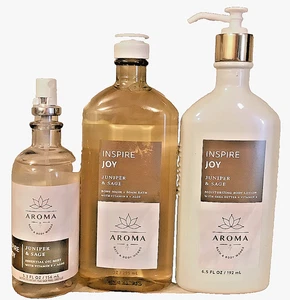 JUNIPER SAGE BODY LOITON + MIST + BODY WASH 3PC GIFT SET BATH BODY WORKS HOLIDAY - Picture 1 of 2