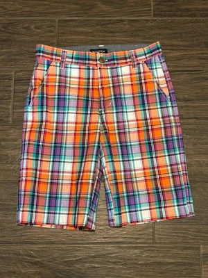 Pantalones Cortos Nautica Frente Plano-Multicolor Cuadros-Niños 12-USADOS EN EXCELENTE ESTADO Foto 1 de 4