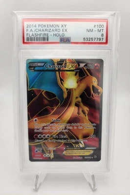 2014 POKEMON XY FLASHFIRE #100 FULL ART/CHARIZARD EX PSA 8 - Image 1 of 2