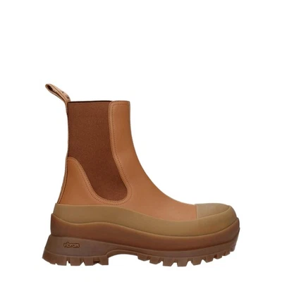 Botines de cuña Stella McCartney para mujer marrón imitación cuero punta redonda Foto 1 de 4