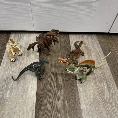 Assorted Lot of 5 Toy Dinosaurs Figures Papo Hasbro EUC - Image 1 of 4