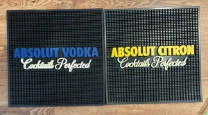 ABSOLUT VODKA COCKTAILS PERFECTED RUBBER BAR MATS 14 X 14 - BRAND NEW - Picture 1 of 3