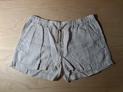 Pantalones Cortos Caslon Nordstrom Para Mujer Marfil 100% Lino 2.5” Entrepierna Pequeños Informales Playa Foto 1 de 4