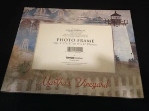 Cornice portafoto Martha's Vineyard 4 x 6"~NUOVA~Cape Cod MA Massachusetts~adatta a 3x5" - Foto 1 di 6