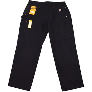NUOVO Pantalone da lavoro uomo Carhartt Utility 42x32 nero doppio davanti cotone largo - Foto 1 di 13