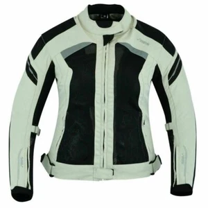 Textil Damen Motorradjacke, Biker Textiljacke, Motorradjacke Grau mit CE Rüstung - Bild 1 von 3