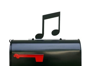 Musical Notes Silhouette Mailbox Topper / Sign - Powder Coated Steel US Made - Picture 1 of 1
