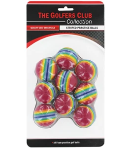 The Golfers Club a Righe Pratica Golf Palline (Rainbow) X 9 - Foto 1 di 1
