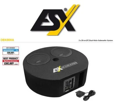 ESX DBX800A Reserverad Aktiv Woofer Dual Aktiv Subwoofer System 2 x 20 cm (8”) - Bild 1 von 4