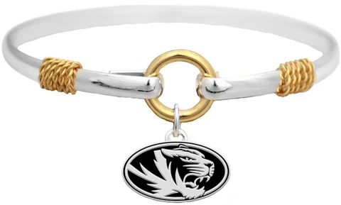 Missouri Tigers Two Tone Silver Gold Cuff Bangle Bracelet Charm Jewelry MU Cover