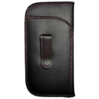 Estuche para gafas con soporte para bolígrafo con clip de bolsillo Estuche para gafas suaves Negro, Marrón Foto 1 de 3
