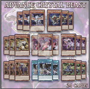 JEU DE 24 CARTES ADVANCE CRYSTAL BEAST | Aigle cobalt saphir Pegasus YuGiOh 