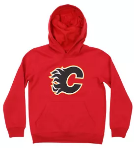 Outerstuff NHL Youth Calgary Flames primäres Logo Vlies Hoodie - Bild 1 von 5