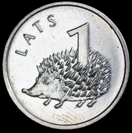 Latvia Latvija coin 1 Lats 2012 - Hedgehog. # 053 - Image 1 of 3