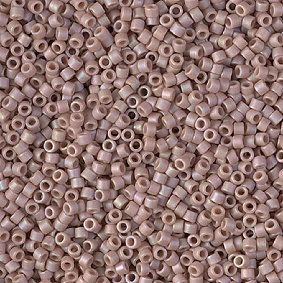 Miyuki Delica Seed Beads Size 11/0 Matte Opaque Glazed Beige AB 7.2g DB2305