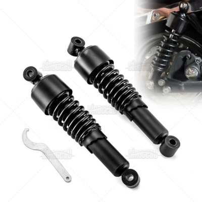 Kit Amortiguadores Traseros Negro Brillante 11.75" Para Harley Electra Glide Classic FLHT FLHTCI Foto 1 de 4