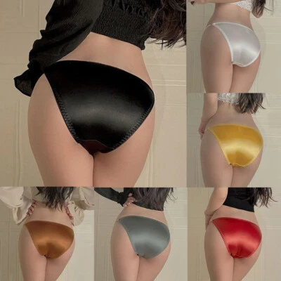4 Pack Lot Sexy Womens Satin Panties Lingeries High Cut String Bikinis Underwe ❀ - Image 1 of 4
