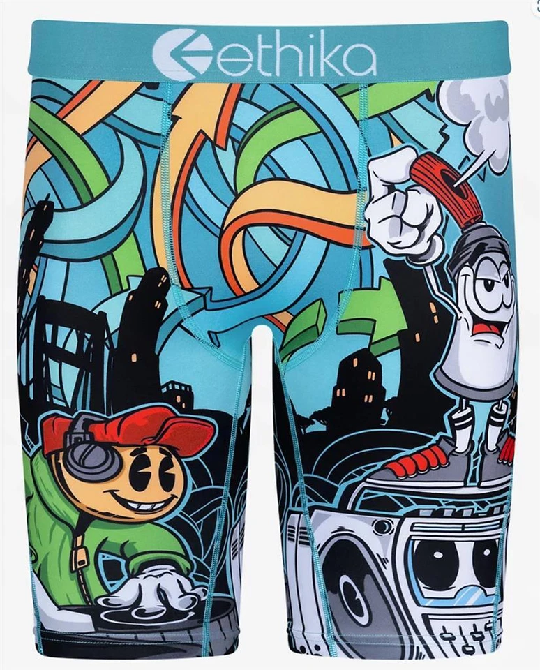 Ethika the Staple MIXTAPE Disco Boombox Música Personajes de Dibujos Animados Boxers Hombre Nuevo en Paquete Foto 1 de 1