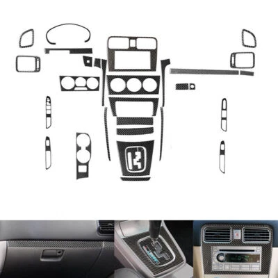 Juego completo de 28 piezas de fibra de carbono interior kit cubierta embellecedor para Subaru Forester 2005-08 Foto 1 de 4